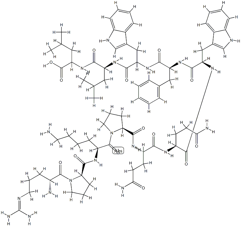 substance P, Arg(1)-Pro(2)-Trp(7,9)-Leu(11)- Struktur