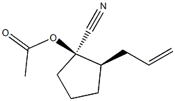 Cyclopentanecarbonitrile, 1-(acetyloxy)-2-(2-propenyl)-, (1R,2R)-rel- (9CI) Structure