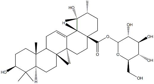 28-O-BETA-D-吡喃葡萄糖果树酸酯 结构式