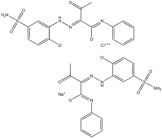 sodium bis[2-[[2-hydroxy-5-sulphamoylphenyl]azo]-3-oxo-N-phenylbutyramidato(2-)]chromate(1-) Structure