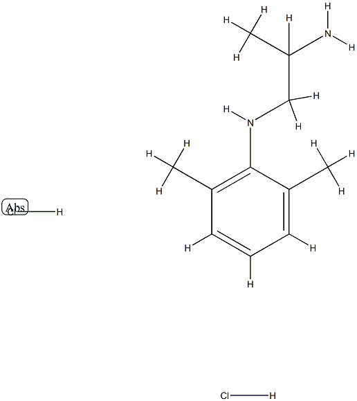 1,2-Propanediamine, N(sup 1)-(2,6-dimethylphenyl)-, dihydrochloride Struktur