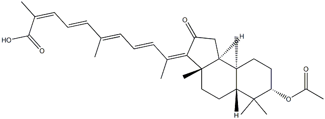 (8α,9β,14Z,16E,17aE,22E,24Z)-3β-(Acetyloxy)-15-methyl-13-oxo-D-homo-C,30-dinor-13,17a-seco-5α-dammara-14,16,17a(20),22,24-penten-26-oic acid Structure