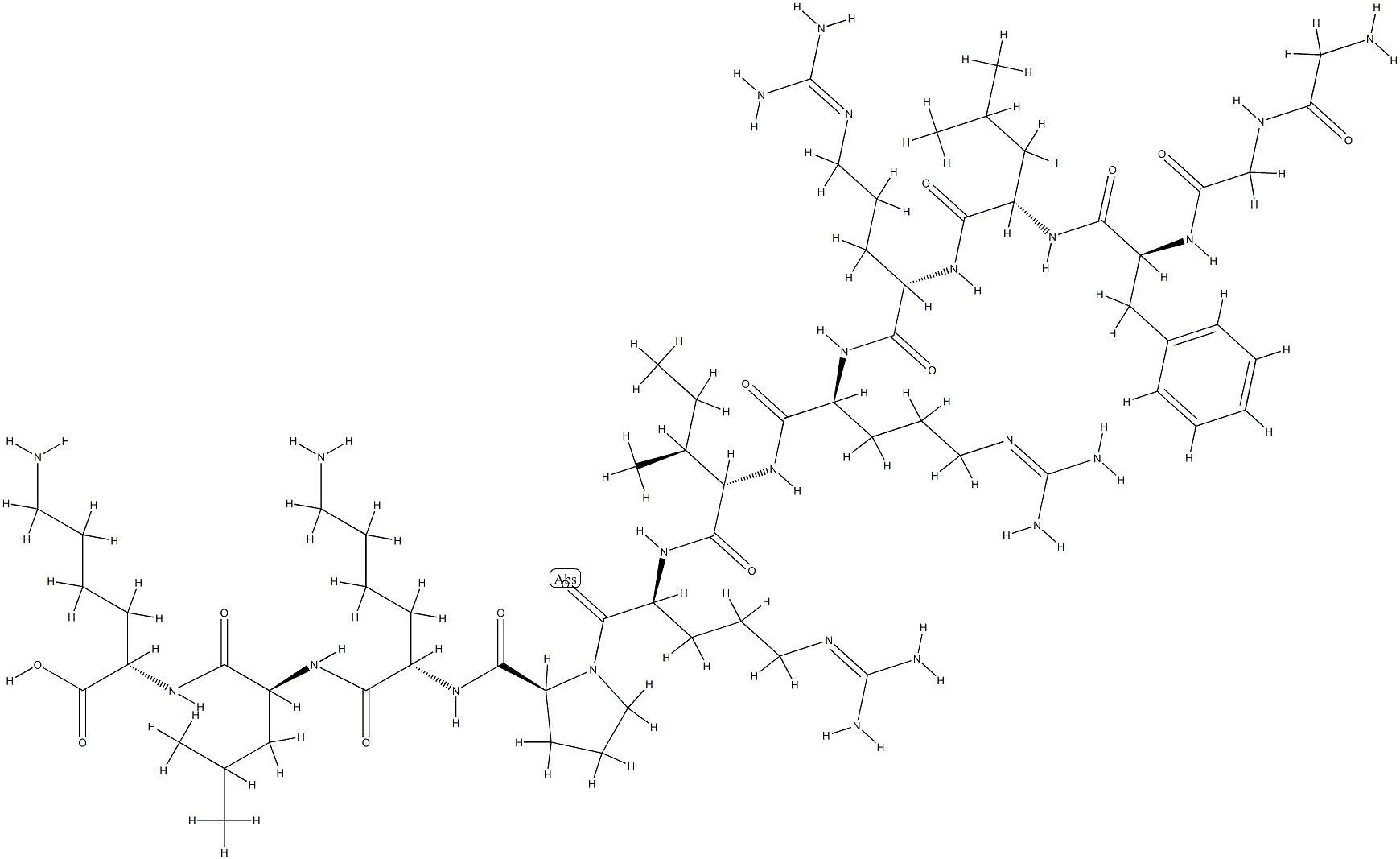 dynorphin A, desTyr(1)-desTrp(14)-desAsp(15)-desAsn(16)-desGlu(17)- 结构式