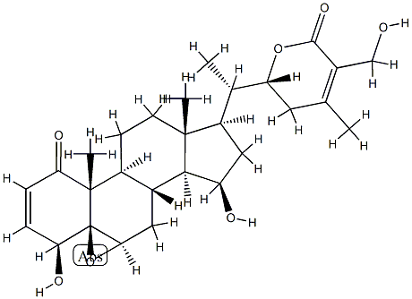 (22R)-5β,6β-エポキシ-4β,15β,22,27-テトラヒドロキシ-1-オキソ-5β-エルゴスタ-2,24-ジエン-26-酸δ-ラクトン 化学構造式