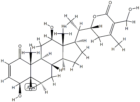 (22R)-5β,6β-Epoxy-4β,12β,22,27-tetrahydroxy-1-oxo-5β-ergosta-2,24-dien-26-oic acid δ-lactone 结构式
