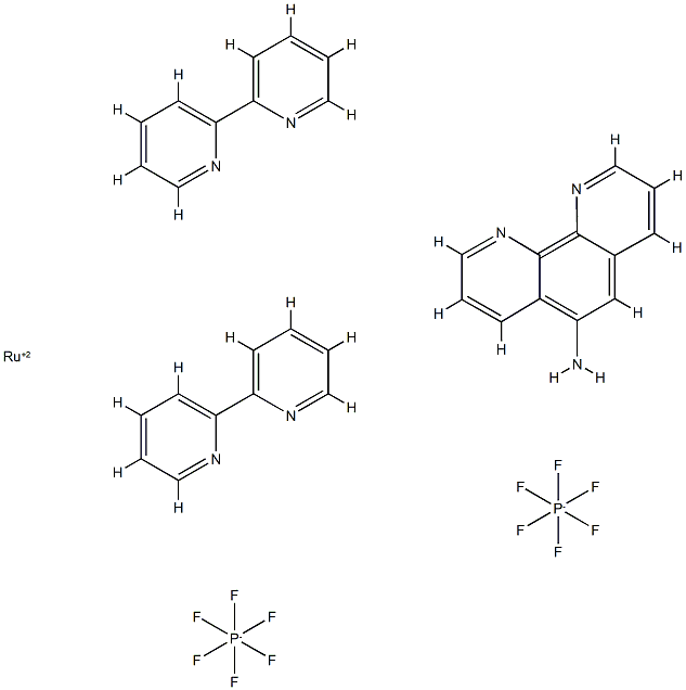 ビス(2,2′-ビピリジン)-(5-アミノフェナントロリン)ルテニウム ビス(ヘキサフルオロリン酸) 化学構造式