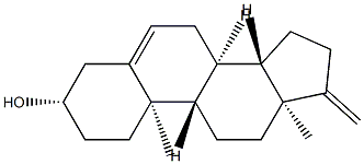 17-Methylene-androst-5-en-3β-ol 结构式