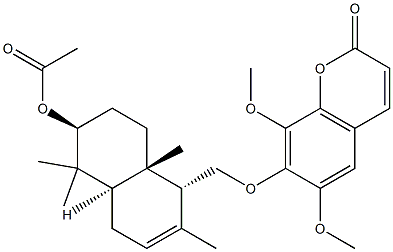 7-[[(1R)-6β-Acetyloxy-1,4,4aα,5,6,7,8,8a-octahydro-2,5,5,8aβ-tetramethylnaphthalen-1α-yl]methoxy]-6,8-dimethoxy-2H-1-benzopyran-2-one Structure
