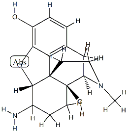 6α-アミノ-4,5α-エポキシ-17-メチルモルフィナン-3,14β-ジオール 化学構造式