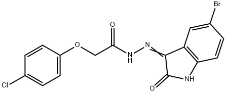 (E)-N-(5-bromo-2-oxoindolin-3-ylidene)-2-(4-chlorophenoxy)acetohydrazide Struktur