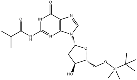 N-Isobutyryl-5'-O-tert-butyldiMethylsilyl-2'-deoxyguanosine, 97% Structure