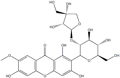 ポリガラキサントンXI 化学構造式
