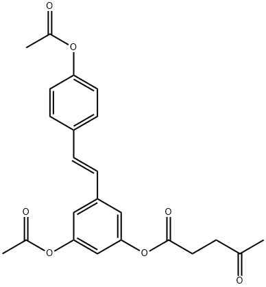 1-O-Levulinoyl Resveratrol Diacetate 结构式