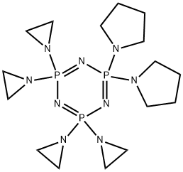 1,1,3,3-tetraaziridino-2,4,6-triaza-5,5-dipyrrolidinyl-1,3,5-triphosphorin Structure