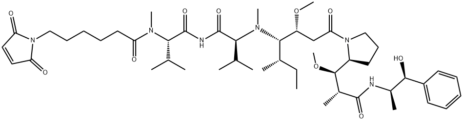 马来酰亚胺基己酰-单甲基澳瑞他汀 E, 863971-24-8, 结构式