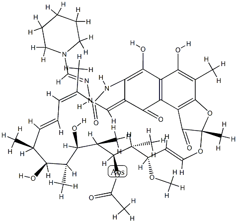 3-(N-PiperidinoMethylazinoMethyl)rifaMycin SV(FCE22250) Structure