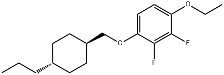4-【(反式-4-丙基环己基)甲氧基】-2,3-二氟苯乙醚 结构式