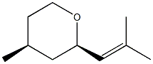 (+)-cis-roseoxide,cis-tetrahydro-4-methyl-2-(2-methyl-1-propenyl)-2H-pyran,(+)-cisroseoxide 结构式
