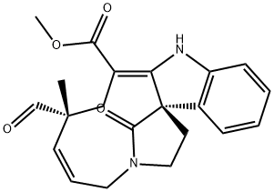 (5Z,7R,9Z,14bS)-7-Formyl-1,2,4,7,8,10-hexahydro-7-methyl-15-oxo-3,14b-methanoazacycloundecino[5,4-b]indole-9-carboxylic acid methyl ester Structure