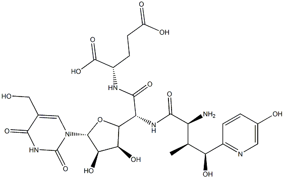 N-[2-[(2R)-5α-[3,4-Dihydro-5-(hydroxymethyl)-2,4-dioxopyrimidin-1(2H)-yl]tetrahydro-3β,4β-dihydroxyfuran-2α-yl]-N-[(3S,4S)-4-hydroxy-4-(5-hydroxypyridin-2-yl)-L-valyl]-L-glycyl]-L-glutamic acid Structure