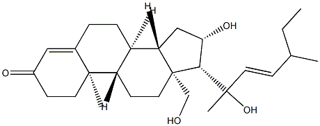 (20ξ,22E,24ξ)-16β,18,20-Trihydroxy-24-methyl-27-norcholesta-4,22-dien-3-one Structure