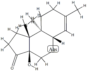 (3aS)-1,3a,4,5aα,8,9,9a,9b-オクタヒドロ-3aα-ヒドロキシ-7,9aβ,9bα-トリメチルシクロペンタ[c][1]ベンゾピラン-3(2H)-オン 化学構造式
