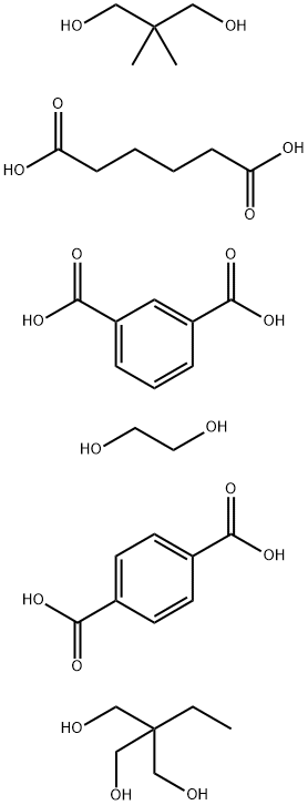 间苯二酸与对苯二酸、己二酸、1,2-乙二醇和新戊二醇2-乙基-2羟甲基-1,3-丙二醇的聚合物, 90144-49-3, 结构式