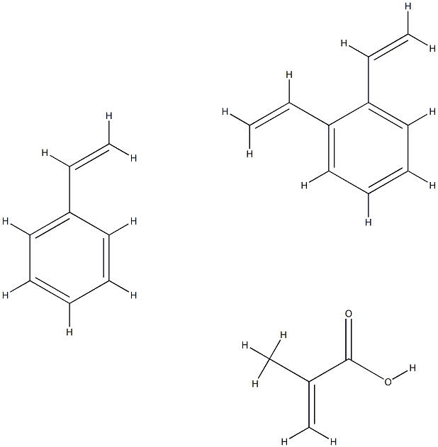 2-Propenoic acid, 2-methyl-, polymer with diethenylbenzene and ethenylbenzene Struktur