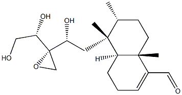 (4aS)-5-[(R)-2-[(S)-2-[(S)-1,2-ジヒドロキシエチル]オキシラニル]-2-ヒドロキシエチル]-3,4,4aα,5,6,7,8,8a-オクタヒドロ-5β,6α,8aβ-トリメチル-1-ナフタレンカルボアルデヒド 化学構造式