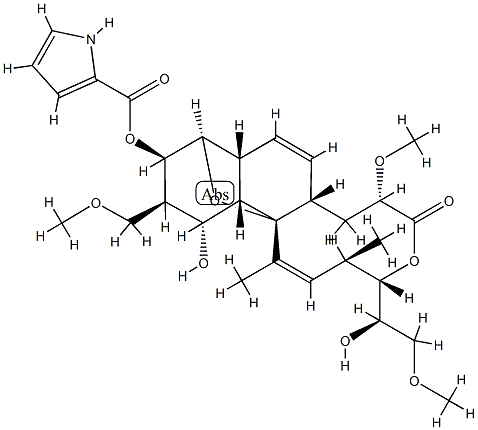 19,20-Dimethoxynodusmicin 9-(1H-pyrrole-2-carboxylate) 结构式