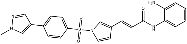 (2E)-N-(2-氨基苯基)-3-[1-[[4-(1-甲基-1H-吡唑-4-基)苯基]磺酰基]-1H-吡咯-3-基]-2-丙烯酰胺 结构式