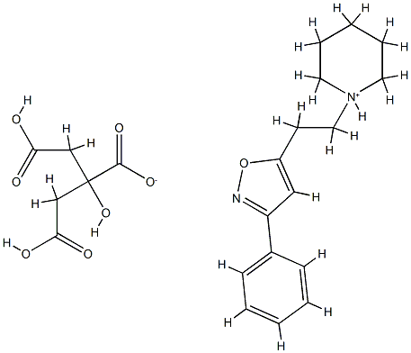 3-フェニル-5-(2-ピペリジノエチル)イソオキサゾール·くえん酸 化学構造式