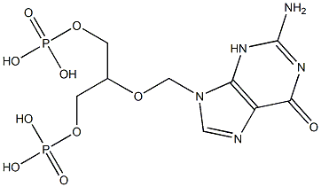 9-(1,3-dihydroxy-2-propoxymethyl)-guanine-bis(monophosphate) Struktur