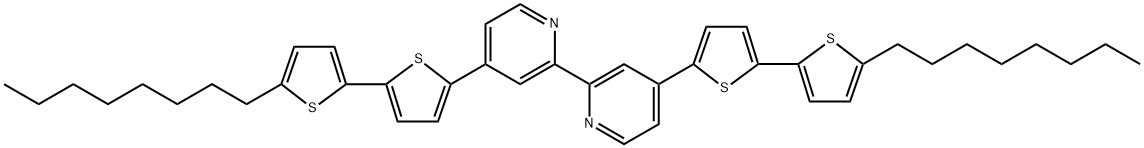 4,4'-bis(5'-octyl-2.2'-bithiophen-5-yl)-2,2'-bipyridine 结构式