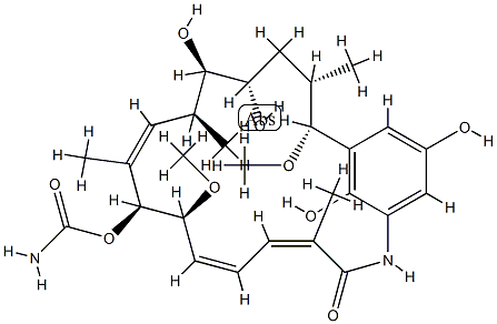 (15R)-18,21-Didehydro-17-demethoxy-12-O-demethyl-18,21-dideoxo-18,21-dihydroxy-15-methoxygeldanamycin Struktur