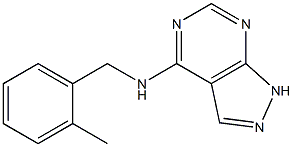 N-[(2-methylphenyl)methyl]-2,4,8,9-tetrazabicyclo[4.3.0]nona-2,4,7,10- tetraen-5-amine Struktur