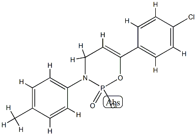 2-chloro-6-(4-chlorophenyl)-3-(4-methylphenyl)-1-oxa-3-aza-2$l^{5}-pho sphacyclohex-5-ene 2-oxide Struktur