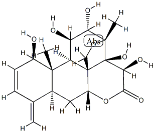 13,20-Epoxy-1β,11β,12α,14,15β-pentahydroxypicrasa-2,4(18)-dien-16-one Struktur