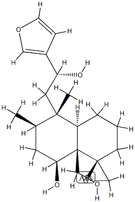 (1R,5S,αR)-α-(3-Furanyl)-3,4,4aβ,5,6,7,8,8a-octahydro-8α-hydroxy-8aα-(hydroxymethyl)-5,6α-dimethylspiro[naphthalene-1(2H),2'-oxirane]-5-ethanol Struktur