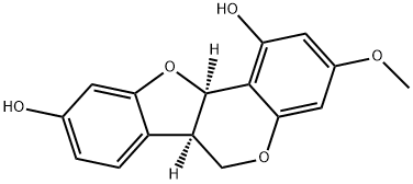 (6aR)-6aα,11aα-Dihydro-3-methoxy-6H-benzofuro[3,2-c][1]benzopyran-1,9-diol Struktur