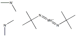 ビス(t-ブチルイミド)ビス(ジメチルアミノ)モリブデン(VI) 化学構造式