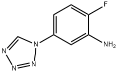 2-フルオロ-5-(1H-テトラゾール-1-イル)アニリン 化学構造式