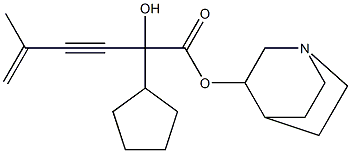 α-(3-メチル-3-ブテン-1-イニル)-α-ヒドロキシシクロペンタン酢酸3-キヌクリジニル 化学構造式