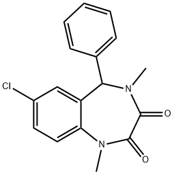 Temazepam Related Compound G (15 mg) (7-Chloro-1,4-dimethyl-5-phenyl-4,5-dihydro-1H-1,4-benzodiazepine-2,3-dione) Struktur