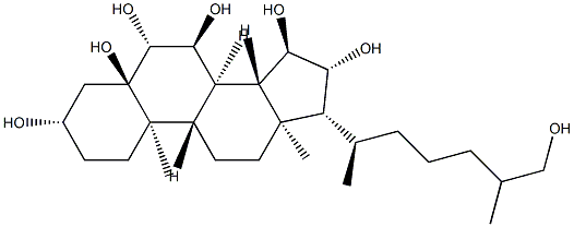 5α-コレスタン-3β,5,6β,7α,15α,16β,26-ヘプタオール 化学構造式