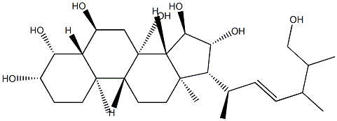 [22E,24ξ,(+)]-5α-エルゴスタ-22-エン-3β,4β,6α,8,15α,16β,26-ヘプタオール 化学構造式
