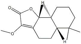 (5aS)-5,5aα,6,7,8,9,9a,9b-Octahydro-6,6,9aβ-trimethyl-9bα-methoxynaphtho[1,2-b]furan-2(4H)-one 结构式