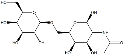 2-acetamido-2-deoxy-6-O-beta galactopyranosylgalactopyranose Struktur