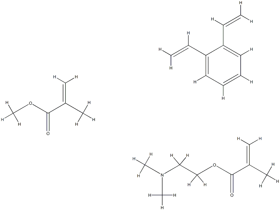 2-Propenoic acid, 2-methyl-, 2-(dimethylamino)ethyl ester, polymer with diethenylbenzene and methyl 2-methyl-2-propenoate Struktur