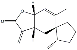 (3aR,2'S,5S)-3aα,7aα-Dihydro-2',6-dimethyl-3-methylenespiro[benzofuran-5(4H),1'-cyclopentan]-2(3H)-one Structure